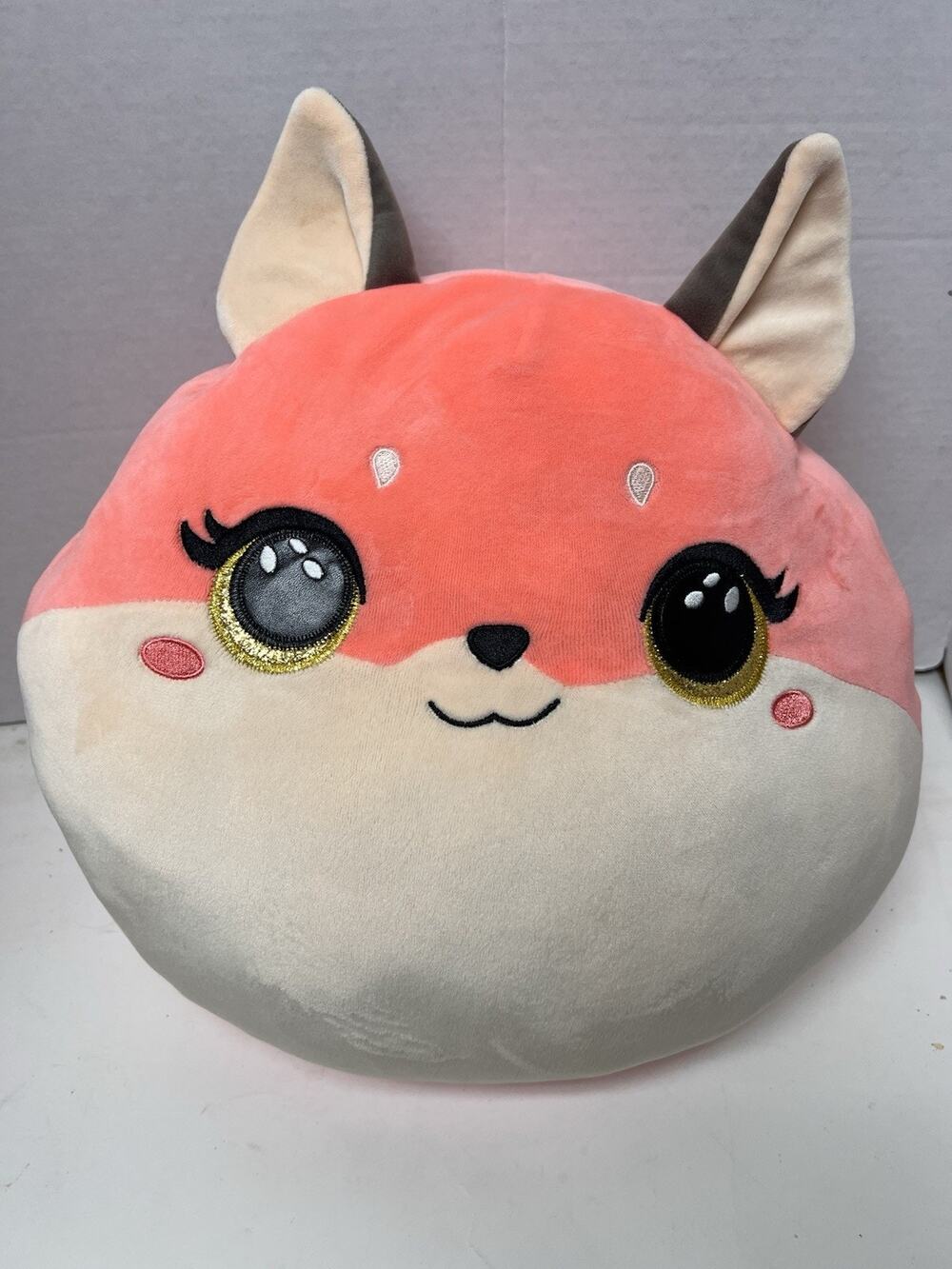 TY Squish A Boos Roxie Fox 14" Pink Plush Large Beanie Boo